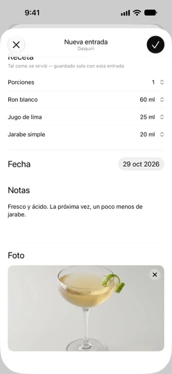 Una entrada del diario con una foto agregada en Foto