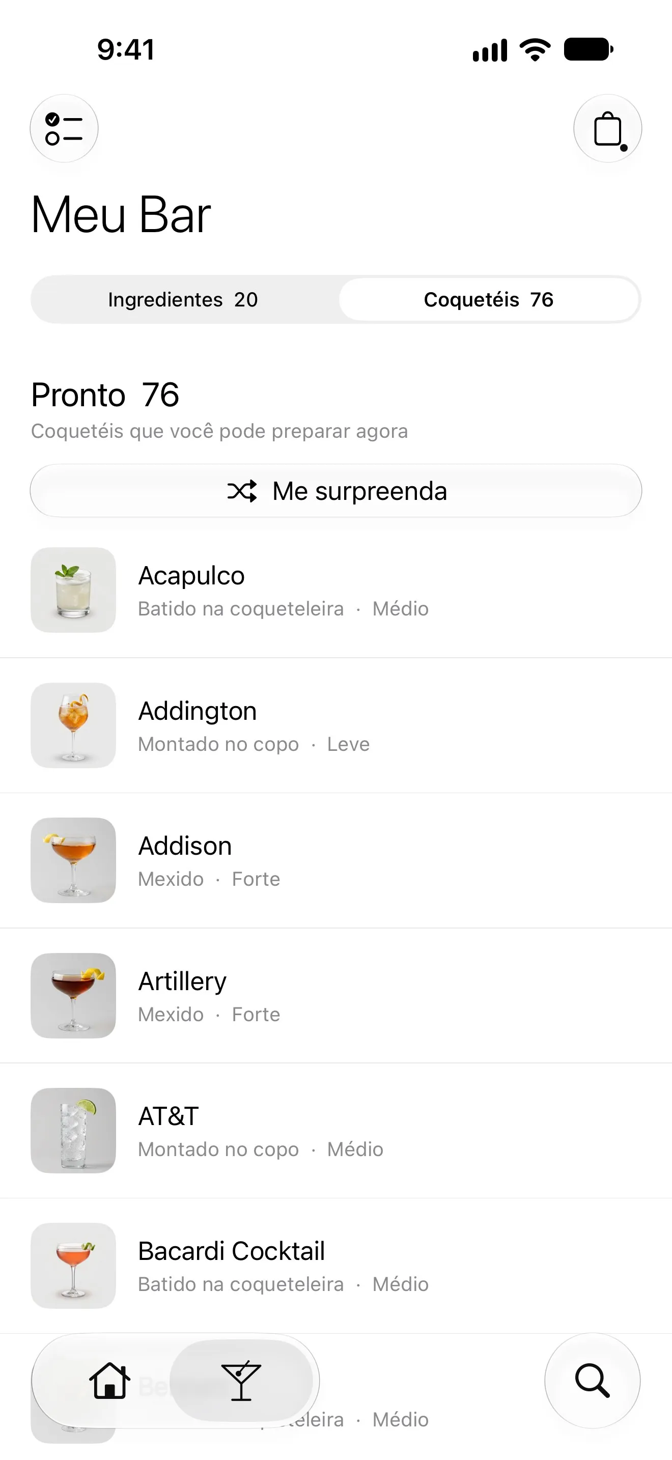 Meu Bar: 76 coquetéis prontos para preparar com as garrafas que você tem